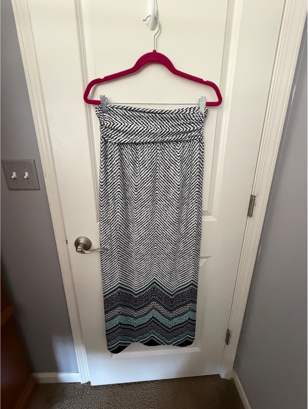 AB Studio Strapless Maxi Skirt / dress with Geometric Pattern